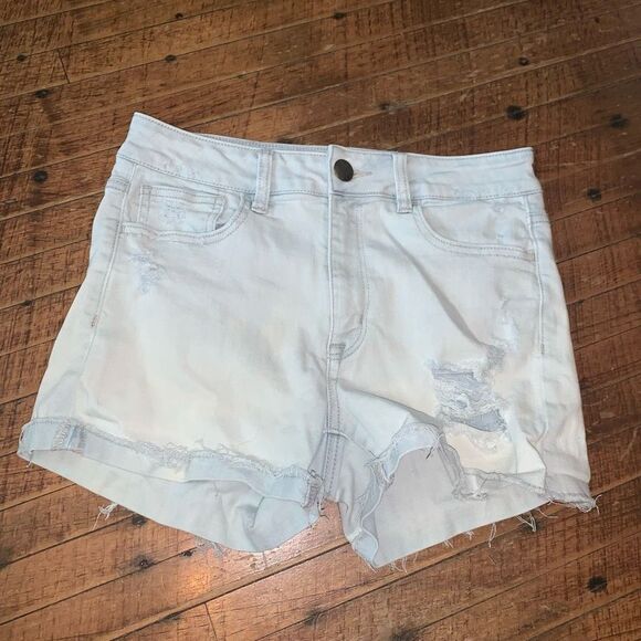 American Eagle cutoff raw hem size 8 normcore shortie short - Picture 1 of 3